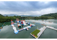 Blue / Red And White Giant Inflatable Water Park For Business CE UL